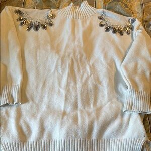 Embellished Light Blue Sweater